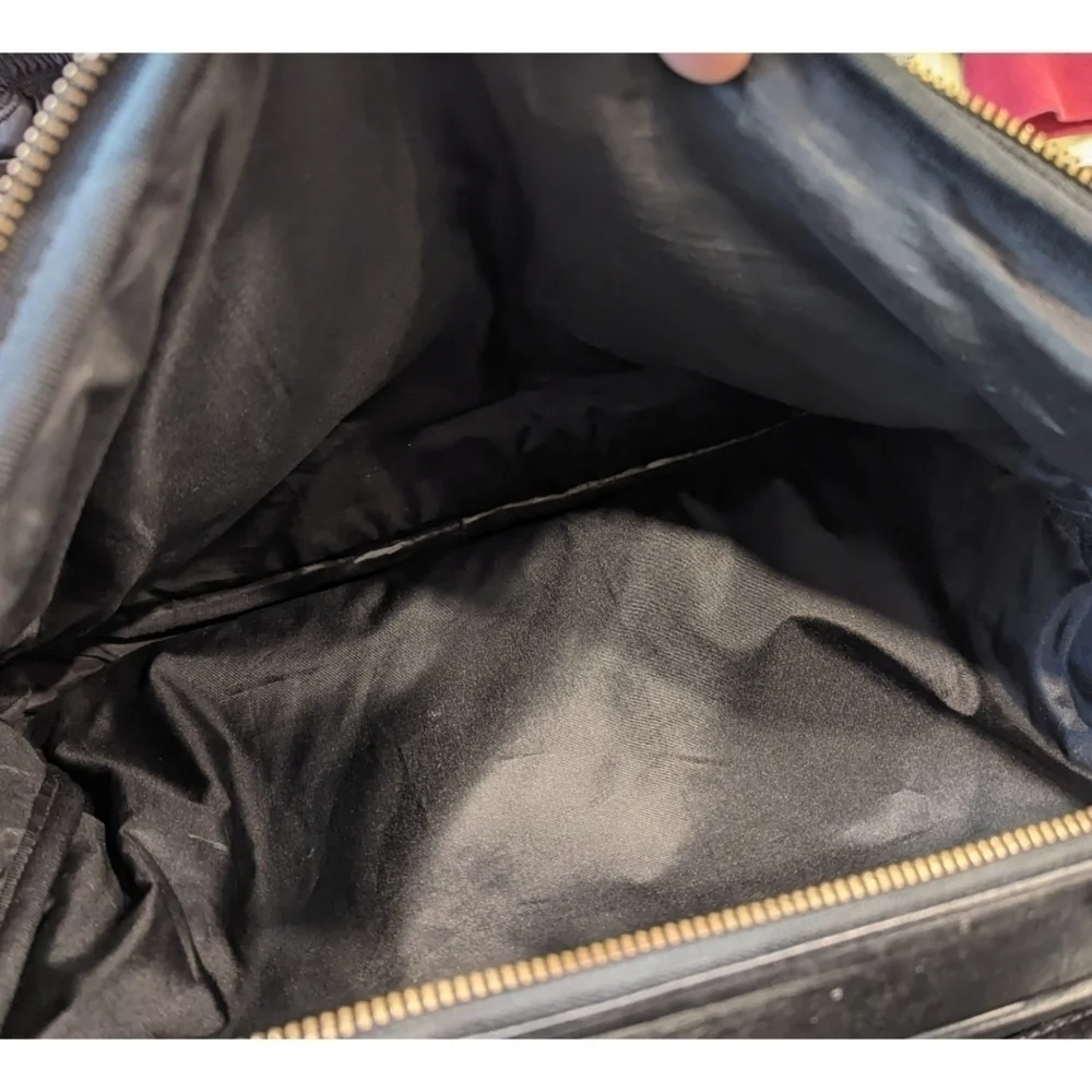 FRYE Vintage Black Leather Flap Over Satchel MISSING PARTS